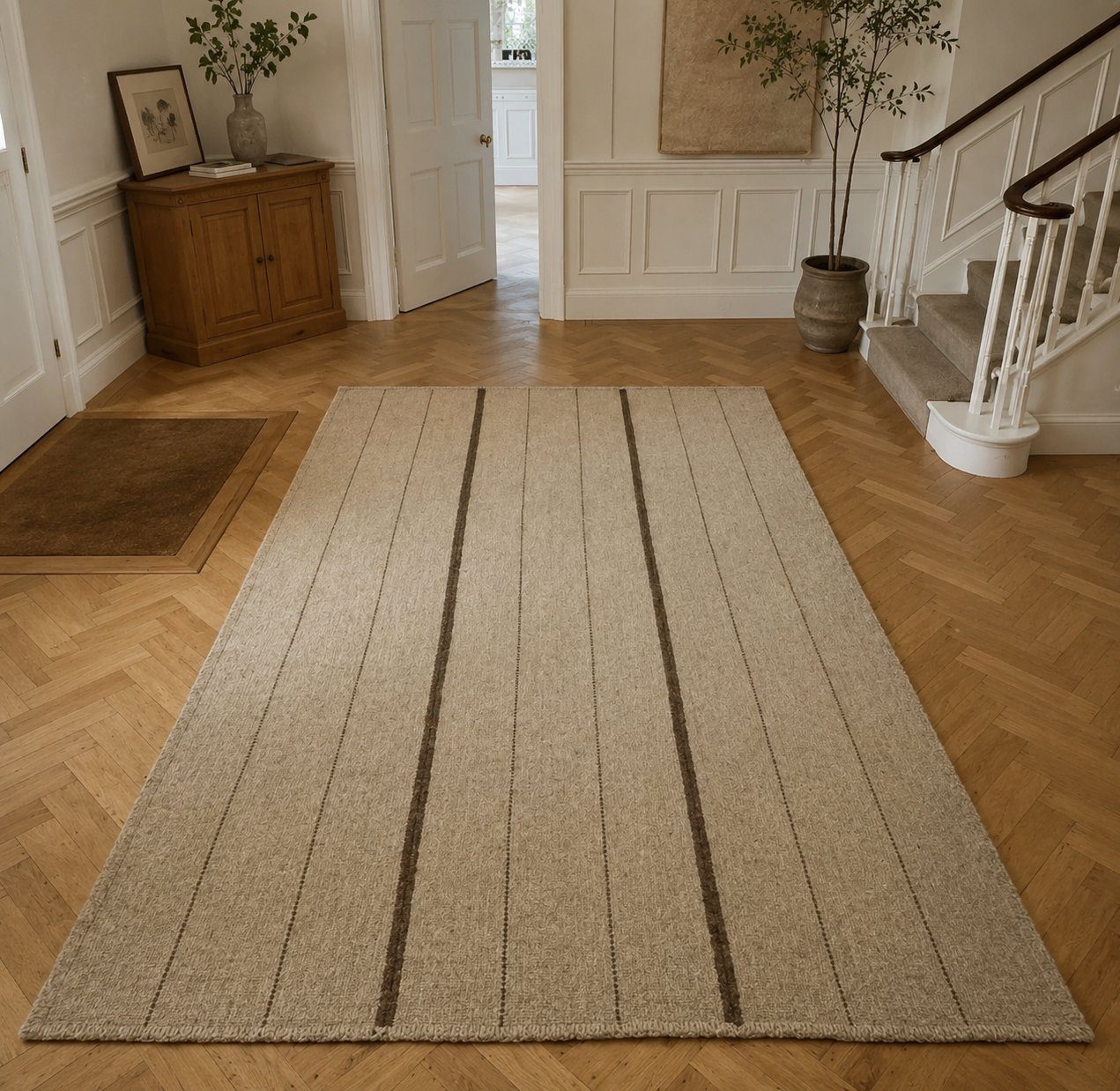 Cream, fine stripe