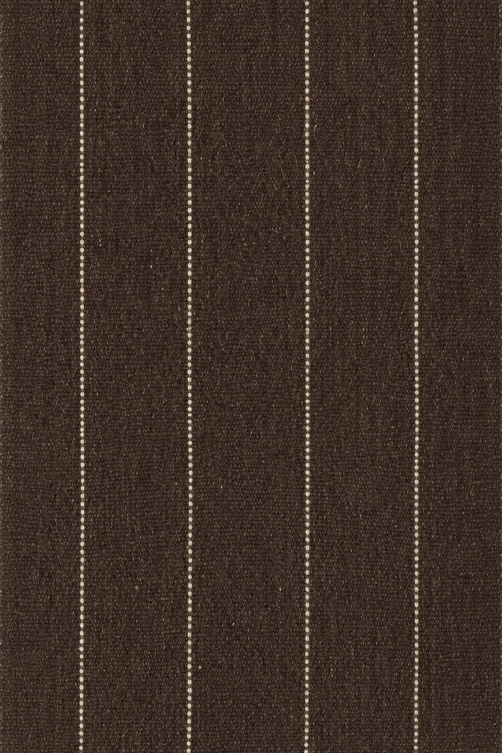 Brown handwoven stair runner with cream pinstripes